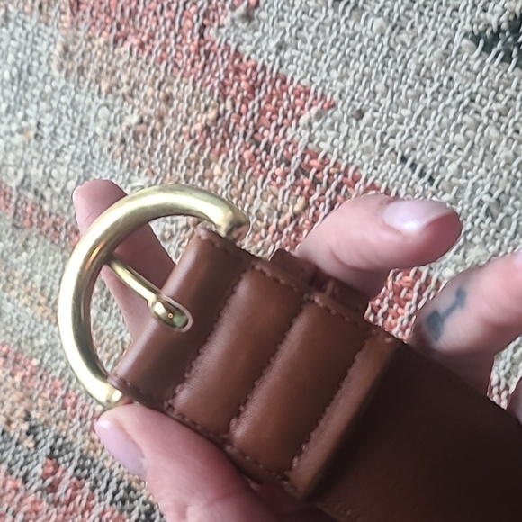VINTAGE 8500 Brown British Tan Leather COACH Belt with Solid Brass Buckle Large main image 4